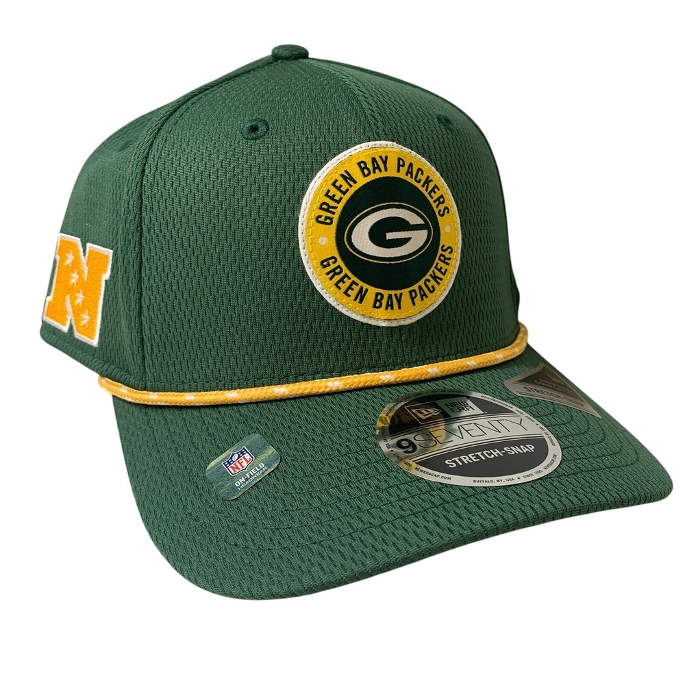 New Era Green Bay Packers 9SEVENTY 2024 Sideline Stretch Snapback Rope Hat OSFM